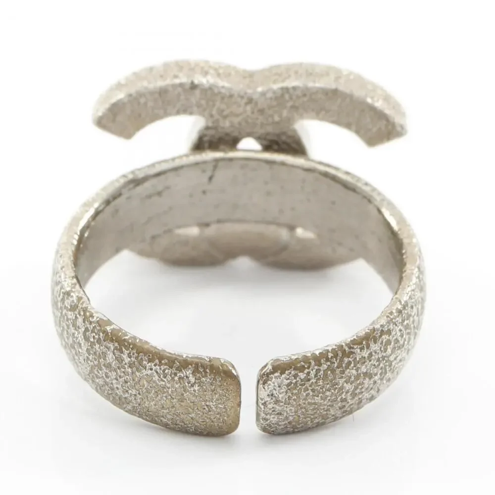 CHANEL Silver Logo Ring